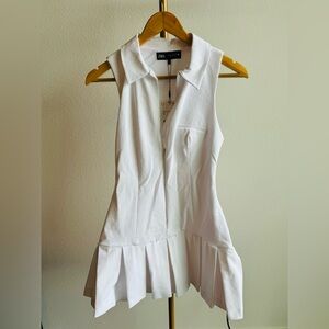 Zara PLEATED SHIRT STYLE JUMPSUIT DRESS size S new with tag